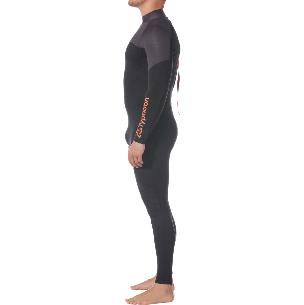 2026 Typhoon Mens Essential 3/2mm Back Zip Wetsuit 250000 - Black / Solar